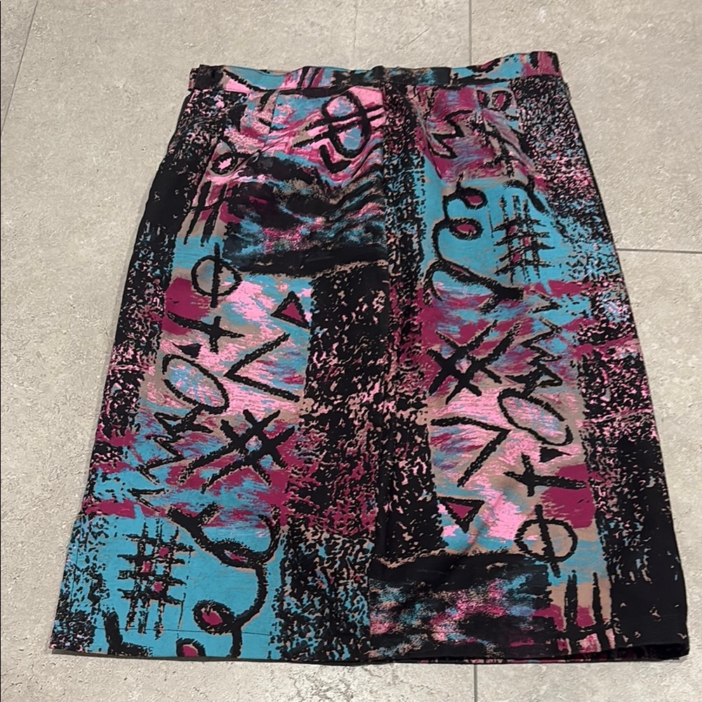 Vintage Abstract Graffiti Skirt